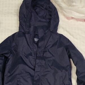 Mountain Warehouse Dark Blue Hooded Jacket With Removable Inside Fleece.